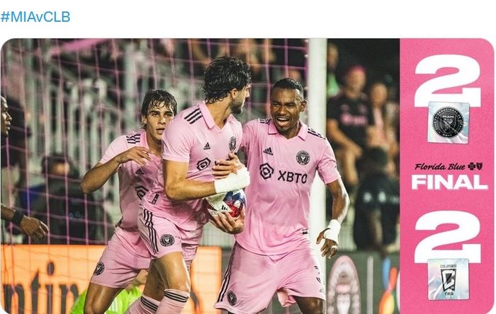 Inter Miami menahan imbang Columbus Crew 2-2 dalam lanjutan MLS 2023.