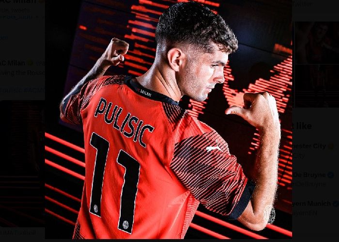 Christian Pulisic, merasa bisa melakukan hal yang sama seperti Rafael Leao di sebelah kanan penyerangan AC Milan.