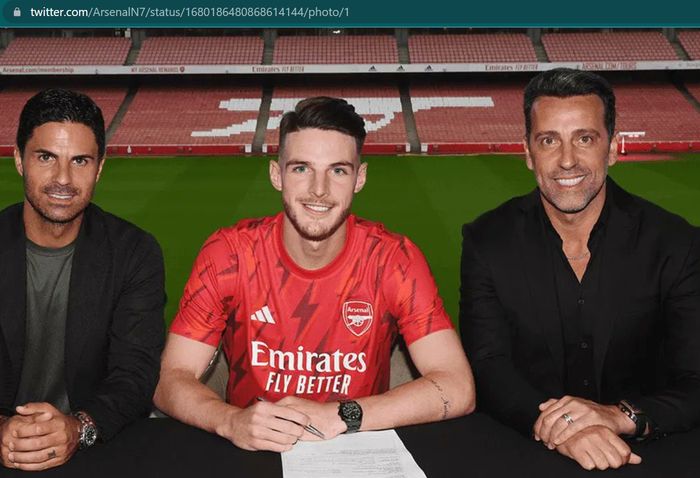 Arsenal resmi mendatangkan gelandang West Ham United, Declan Rice.