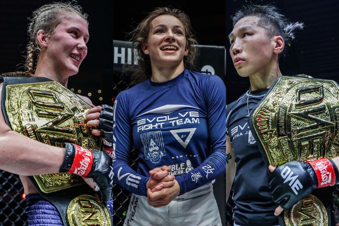 Smilla Sundell (kiri), Danielle Kelly (tengah), dan Xiong Jing Nan akan berlaga di ONE Fight Night 14 pada 30 September mendatang.