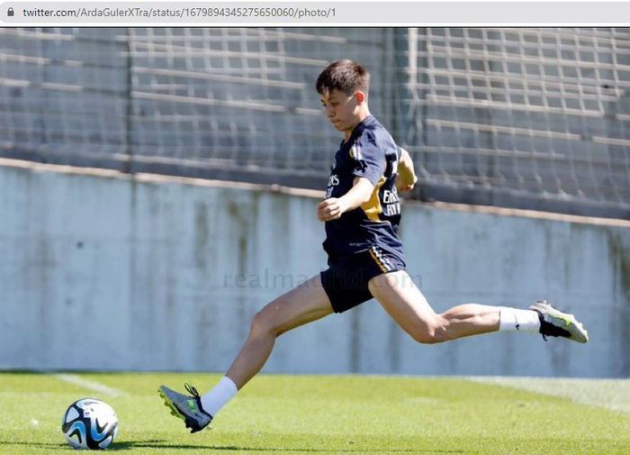 Arda Guler dalam sesi latihan bersama Real Madrid.