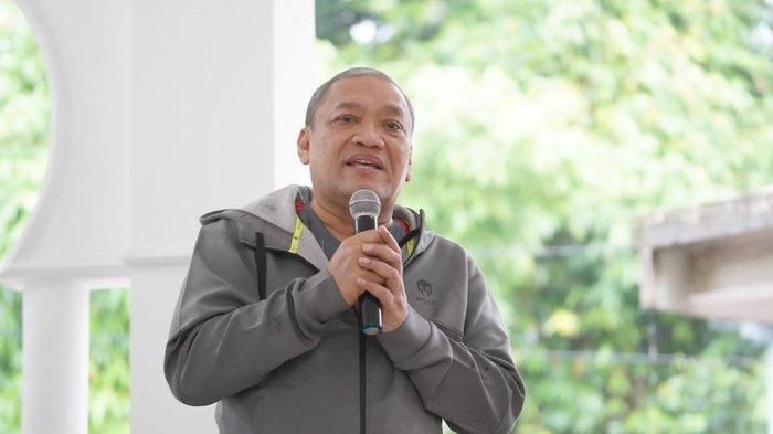 Anggota DPR RI Haji Bambang Kristiono saat memaparkan urgensi pembangunan Bendungan Mujur pada Selasa (27/12/2022).