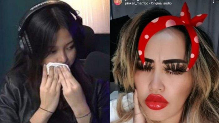 Unggahan terakhir Instagram Pinkan Mambo yang banjir hujatan (kanan) setelah pengakuan putrinya, Michelle Ashley dilecehkan suami kedua sang ibu (kiri). 