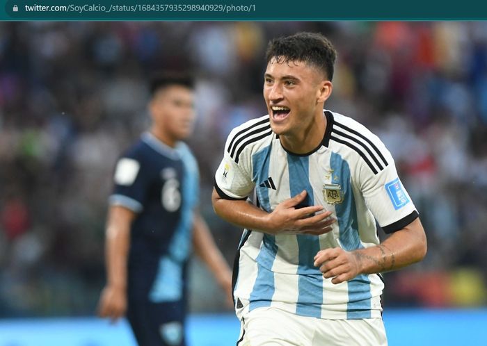 Alejo Veliz saat memperkuat timnas Argentina U-20.