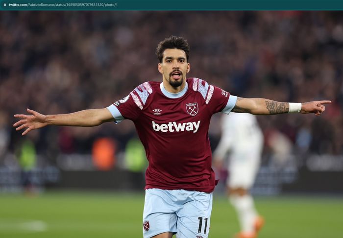 Gelandang serang West Ham, Lucas Paqueta, menjadi incaran utama Man City dan Man United.