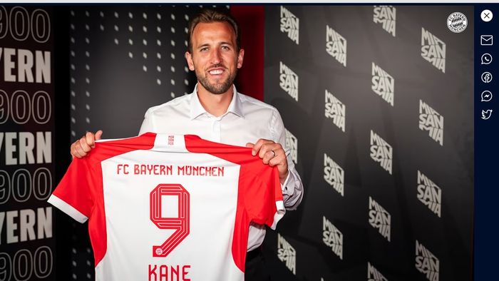 Harry Kane resmi gabung Bayern Muenchen dari Tottenham Hotspur di bursa transfer musim panas 2023, pada Sabtu (12/8/2023).