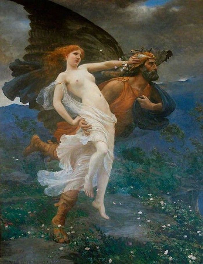 Boreas dan Oreithyia - karya Charles William Mitchell (1854&ndash;1903).