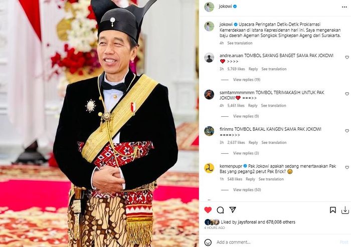 Unggahan Jokowi