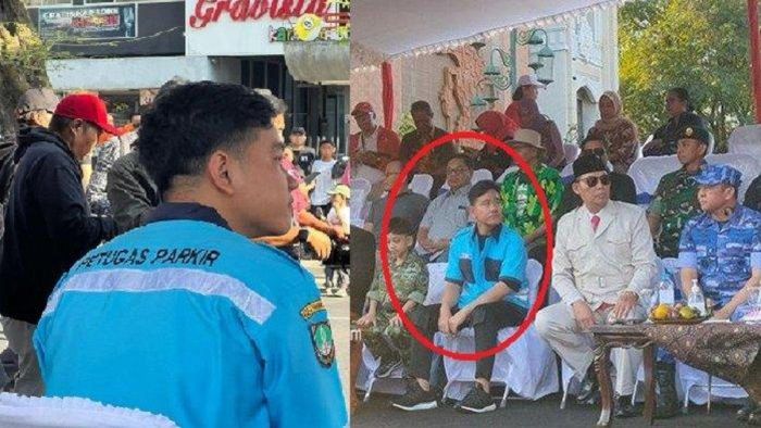 Gibran Rakabuming pakai baju petugas parkir