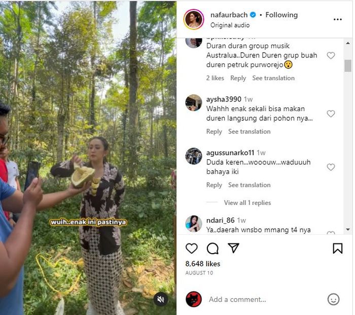Blusukan ke Hutan, Nafa Urbach Girang Diajak Warga Panen Durian, sang Artis Anti Jaim Lakukan Ini