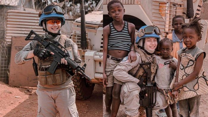 Hikma Nur Syafa kala bertugas sebagai pasukan perdamaian PBB di Afrika 