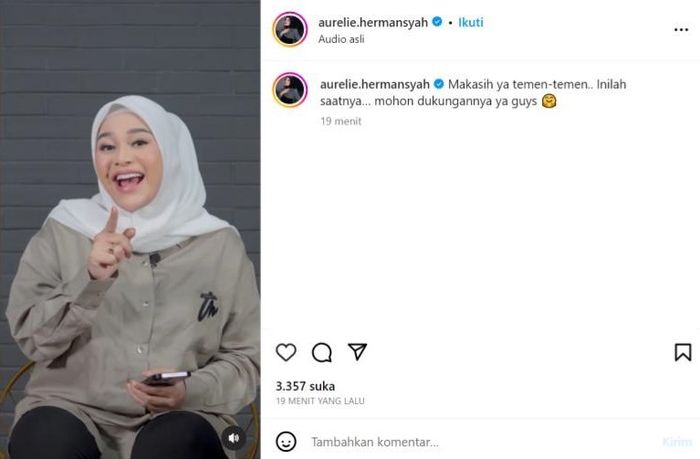 Unggahan klarifikasi Aurel