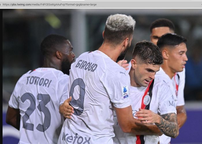 Christian Pulisic dan Olivier Giroud cetak gol dalam kemenangan AC Milan atas Bologna pada pekan pertama Liga Italia di Renato Dall'Ara (21/8/2023).