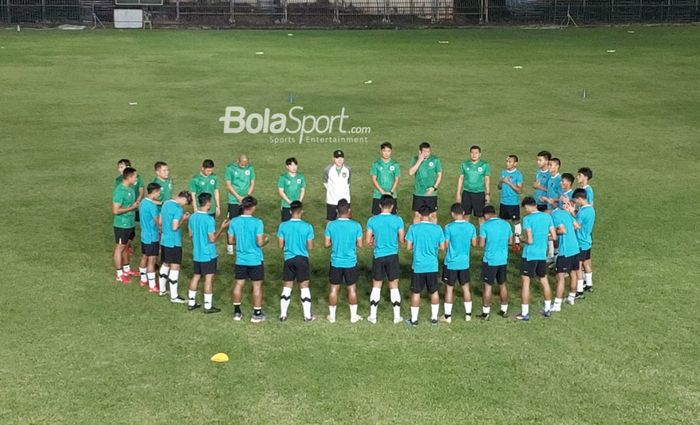 Latihan timnas U-23 Indonesia di Longnanok Stadium, Rayong, Thailand pada Rabu (23/8/2023) jelang semifinal Piala AFF U-23 2023 lawan Thailand.