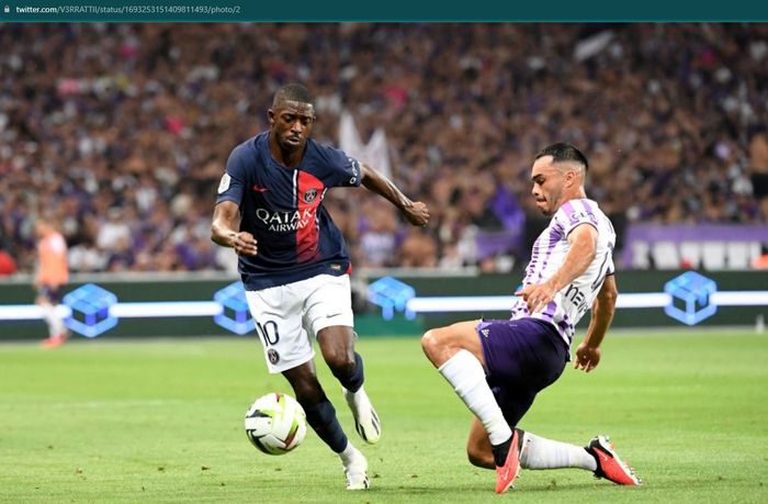 Ousmane Dembele telah melakoni debut bersama PSG pada laga melawan Toulouse.