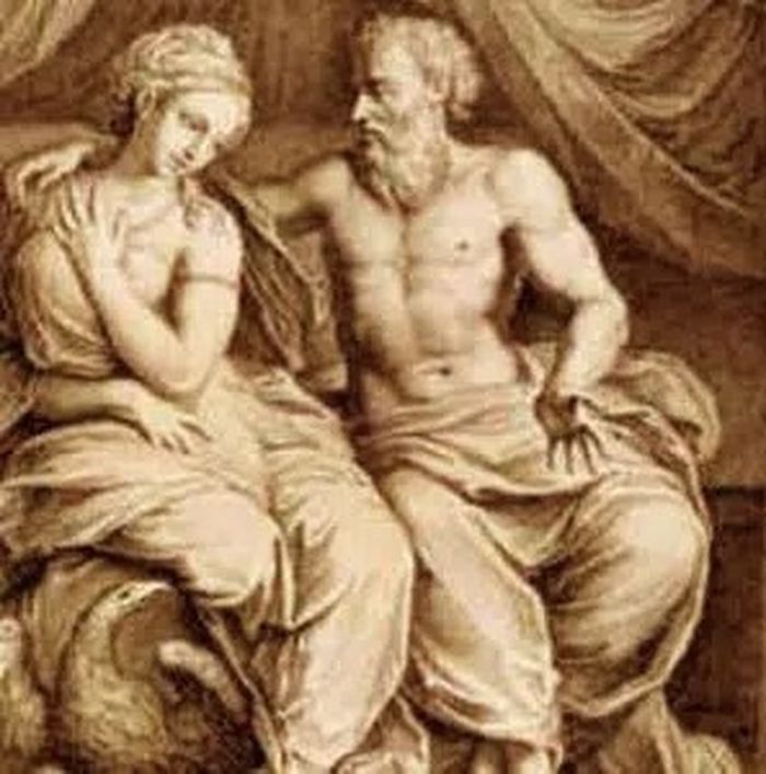 Kisah Alcmene dijebak oleh Zeus karena menyamar menjadi suaminya sendiri, Amphitryon hingga mempunyai anak Hercules di mitologi Yunani.