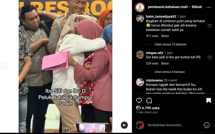 Bayi Tertukar di Bogor Terbukti Benar, Ini Peluk Sendu Ibu D dan Siti Mauliah Saat Hasil Tes DNA Keluar, Netizen: Bagaikan Sinetron!