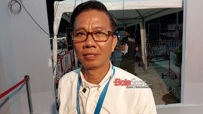 Pelatih timnas U-23 Vietnam, Hoang Anh Tuan, saat memberikan keterangan kepada awak media setelah laga final Piala AFF U-23 2023 melawan timnas U-23 Indonesia di Rayong Province Stadium, Thailand, Sabtu (26/8/2023).