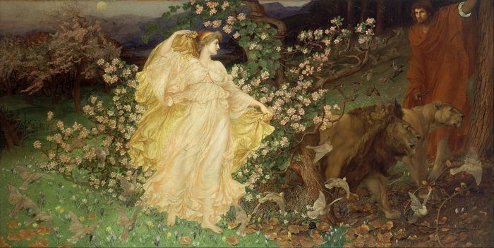 Dalam mitologi Yunani, Aphrodite dan Anchises (manusia fana) adalah orang tua Aeneas.
