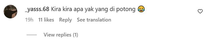 Salah satu komen netizen di postingan Baim Wong.
