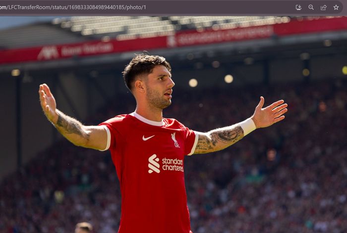 Dominik Szoboszlai mencetak gol debut untuk Liverpool dalam matchweek 4 Liga Inggris 2023-2024 melawan Aston Villa di Stadion Anfield, Minggu (3/9/2023).