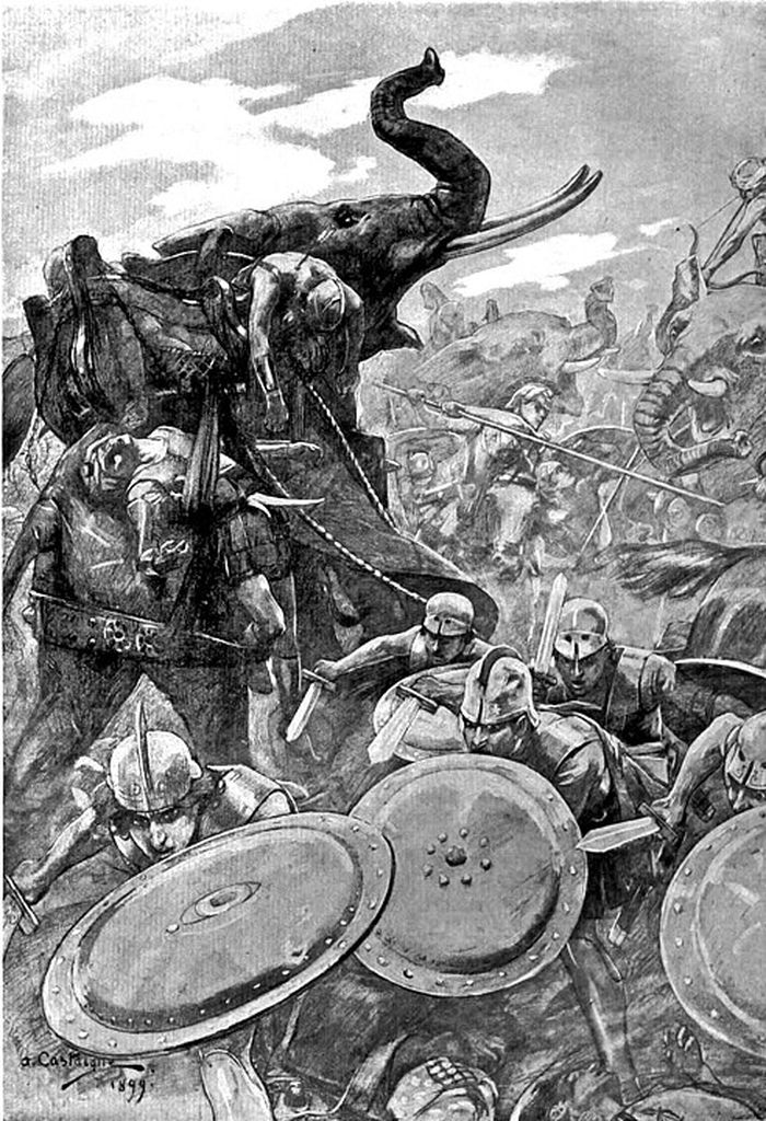 Dalam sejarah Aleksander Agung, Pertempuran Hydaspes di Sungai Jhelum adalah yang paling berat. Porus dari India memimpin pasukan dengan pasukan gajah.