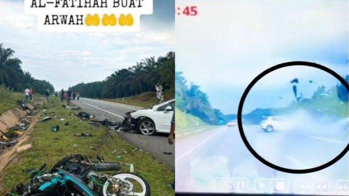 INNALILLAHI, video detik-detik tiga sahabat tewas bersamaan karena kecelakaan, mobil tiba-tiba oleng lalu hantam motor korban. 