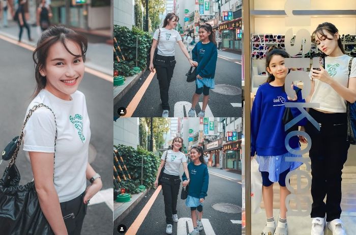 OOTD Ayu Ting Ting dan Bilqis saat liburan ke Korea Selatan