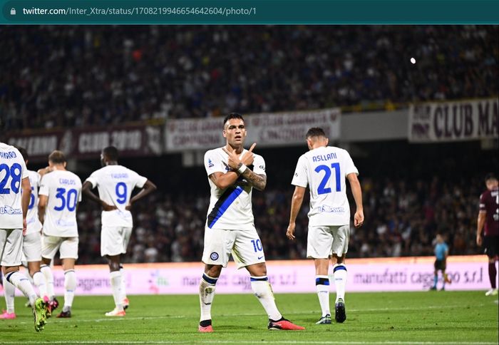 Kompatriot Lionel Messi, Lautaro Martinez, berhasil mencetak quattrik alias empat gol saat membantu Inter Milan menang 4-0 atas Salernitana pada pekan ke-7 Liga Italia 2023-2024.