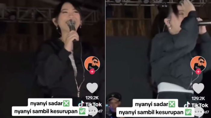 Happy Asmara kesurupan di atas panggung