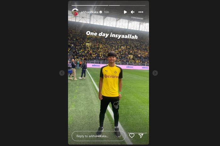 Arkhan Kaka saat berkunjung ke markas Borussia Dortmund (7/10/2023). Timnas U-17 Indonesia sedang berlatih di Jerman. 
