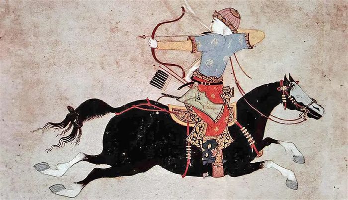 Lukisan Bamsi Beyrek, Turko-Mongolia sekitar tahun 1300.