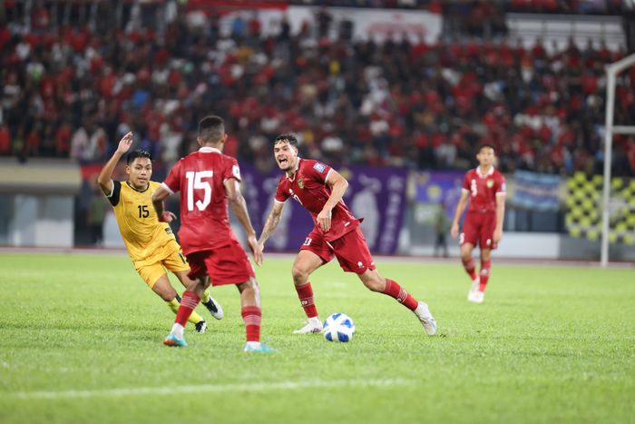 Timnas Indonesia vs Brunei Darussalam pada laga leg kedua putaran pertama Kualifikasi Piala Dunia 2026 Zona Asia, di Stadion Hassanal Bolkiah, Bandar Seri Begawang, Selasa (17/10/2023).