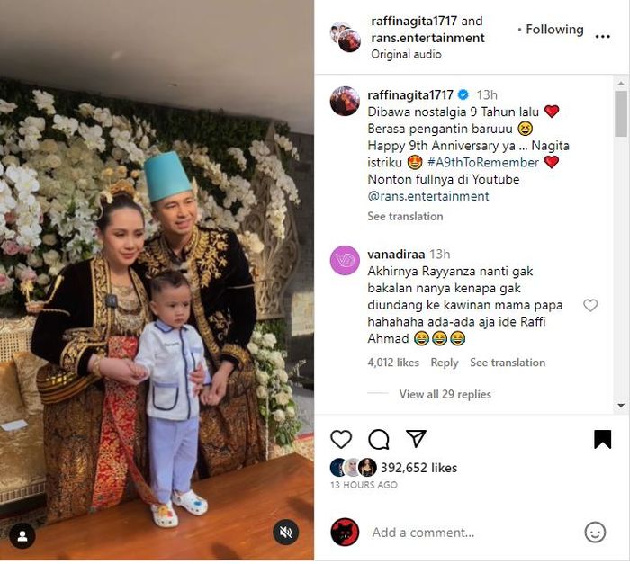 Raffi Ahmad dan Nagita Slavina Gelar Pernikahan Lagi di Istana Andara, Netizen Heboh Lihat Kehadiran Cipung