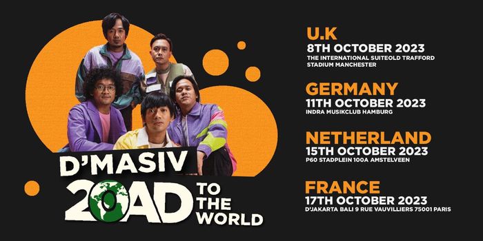 Merayakan dua puluh tahun berkarya di industri musik, grup band D'Masiv gelar tur ke Amerika, Inggris hingga Eropa. 
