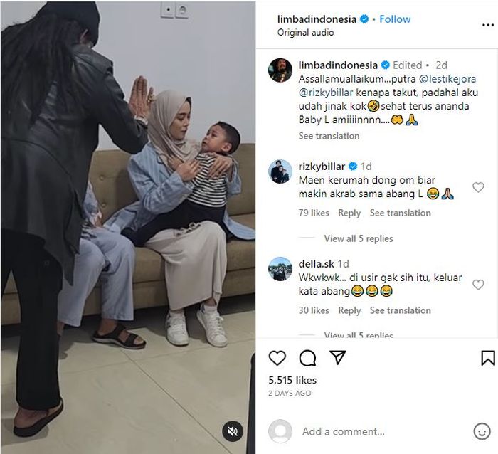 Interaksi antara master Limbad dengan Muhammad Leslar Al-Fatih Billar atau yang akrab disapa Baby L