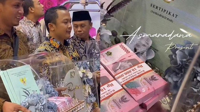 Viral pernikahan dengan seserahan fantastis, uang hingga sertifikat rumah dan kos-kosan