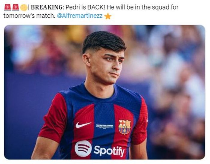 Wonderkid Barcelona yang sempat dijuluki sebagai pelayan Lionel Messi, Pedri.