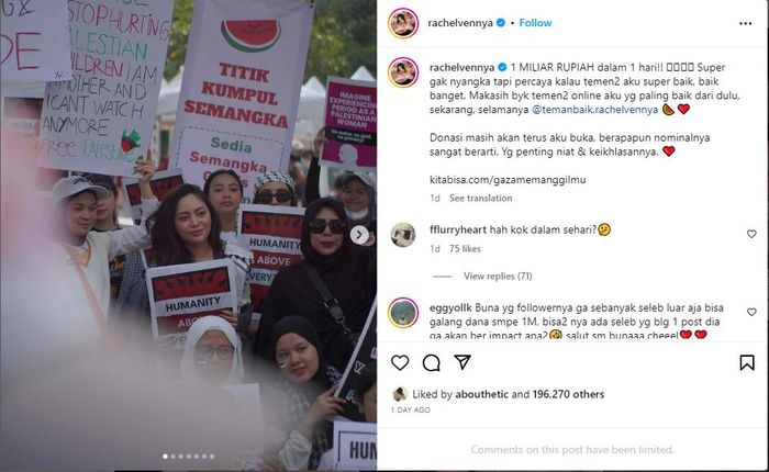 Postingan Rachel vennya 