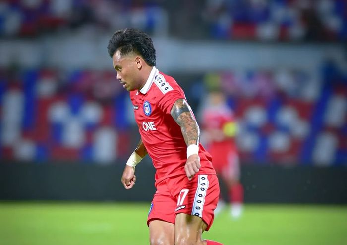 Aksi Saddil Ramdani pada laga Sabah FC Vs Hai Phong FC di Piala AFC 2023/2024.