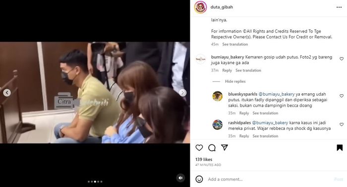 Gak Jadi Putus? Fadly Faisal Dampingi Rebecca Klopper Jalani Sidang Kasus Video Syur, Netizen Beri Komentar