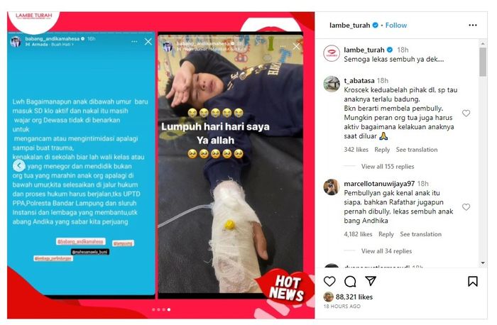 Instagram story Andika Kangen Band