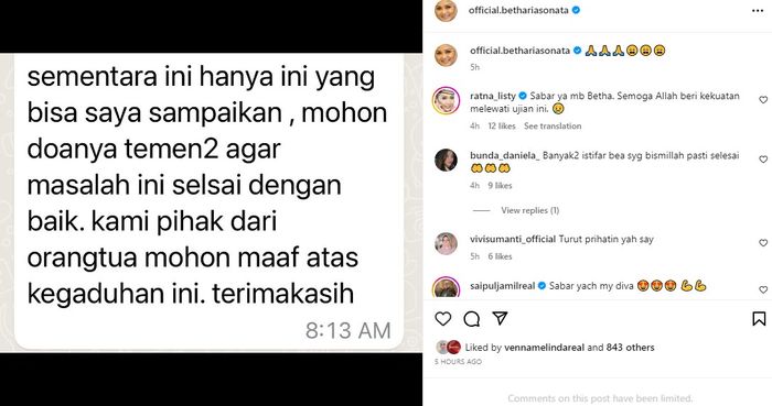 Betharia Sonata minta maaf atas kelakuan putranya, Leon Dozan