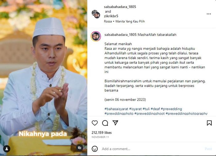 Pasangan tuna rungu dan tuna wicara pakai bahasa isyarat saat langsungkan ijab kabul 