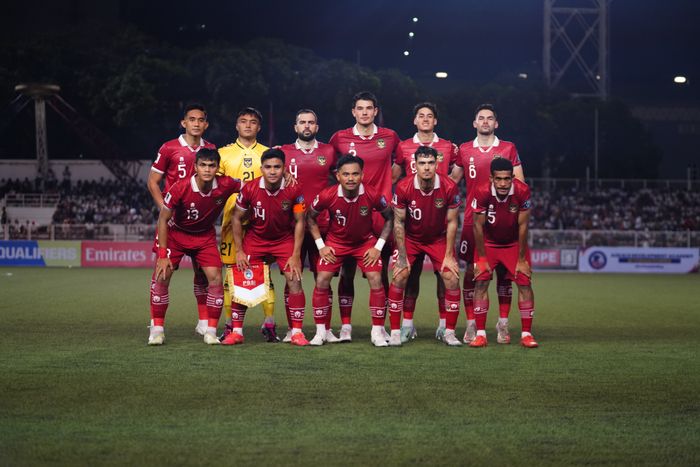 Skuad timnas Indonesia saat melawan Filipina, Selasa (21/11/2023).