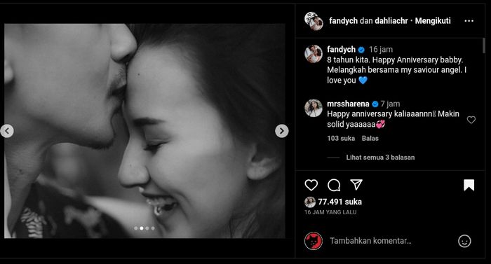 Fandy Christian Rayakan Anniversary Pernikahan Setelah Sempat Dituding Mendua Oleh Dahlia Poland, Netizen: Jangan Selingkuh! 