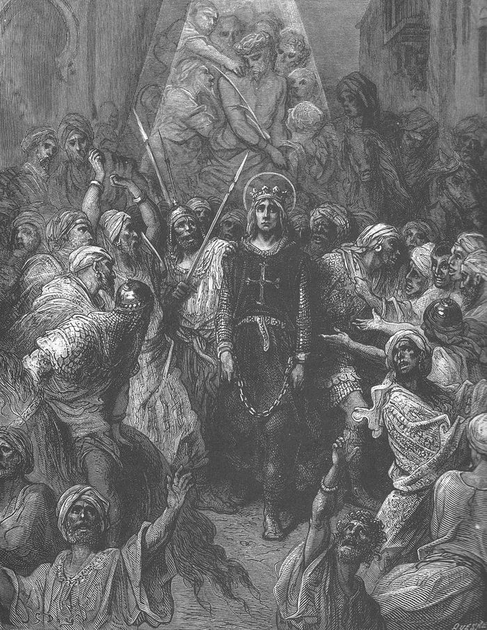 Raja Prancis Louis IX atau Santo Louis ditangkap pada Perang Salib VII dalam Pertempuran Fariskur. Pertempuran ini membawa kegagalan Prancis saat bersekutu dengan Kekaisaran Ilkhanat Mongol untuk melawan Mamluk.