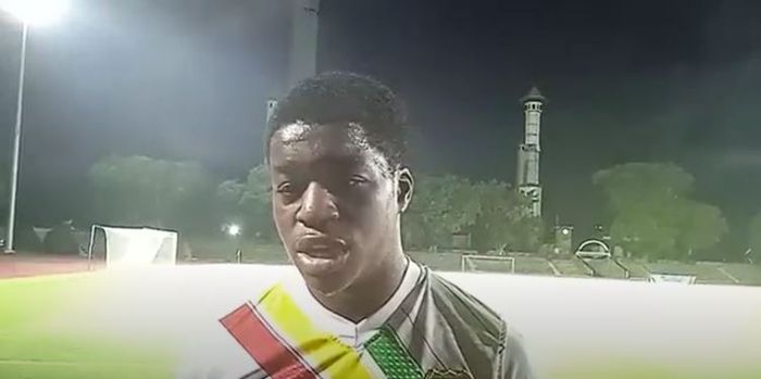 Pemain timnas U-17 Mali, Noah Salif Leintu saat berlatih di Stadion Sriwedari jelang laga perebutan tempat ketiga lawan Argentina, Rabu (29/11/2023).