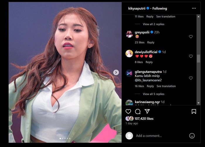 komentar Dewi Yull dan Greysia Polii dalam unggahan Kiky