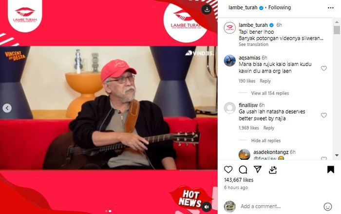 Iwan Fals suruh Desta rujuk dengan Natasha Rizky